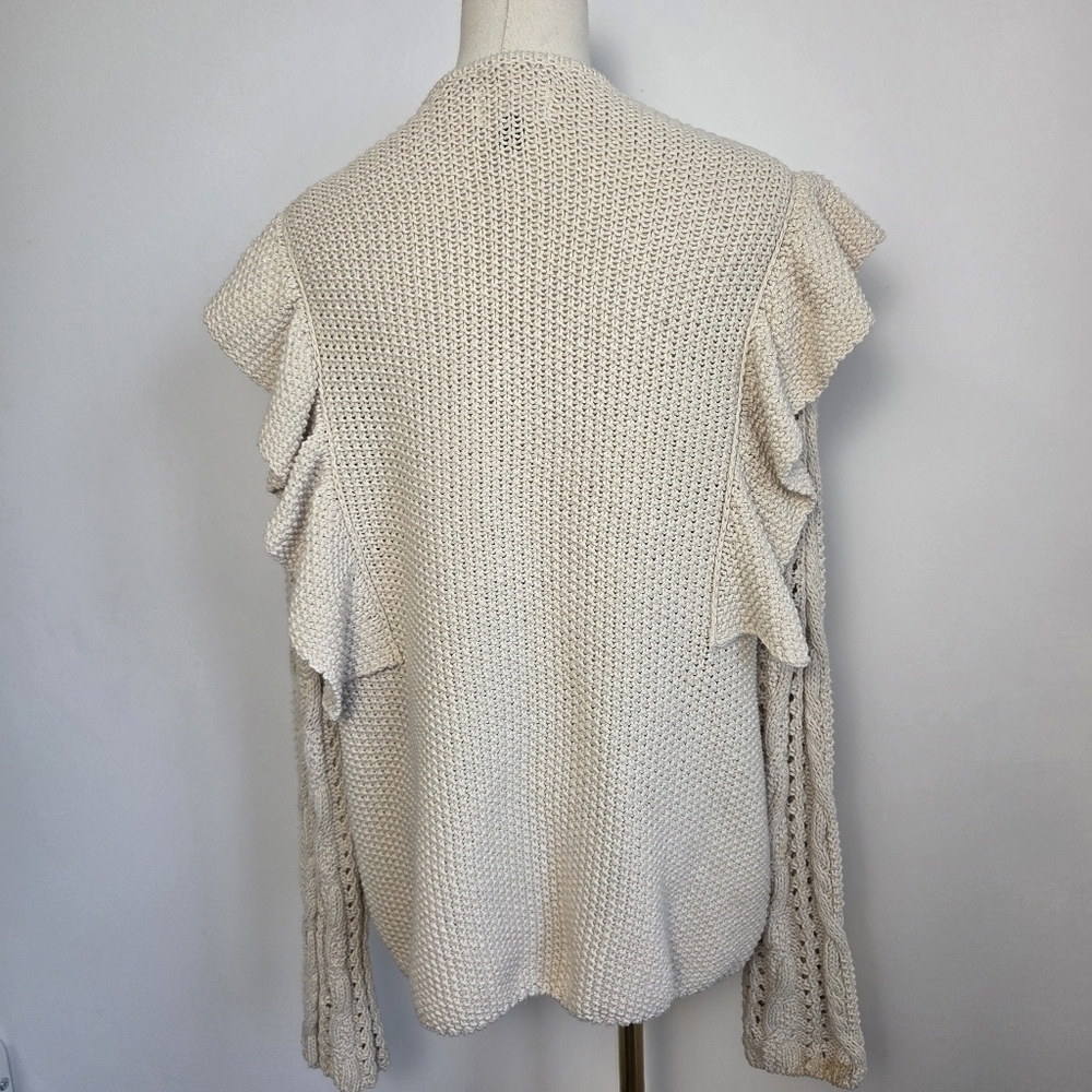 Universal Threads Ruffle Open Front Cotton Blend Cardigan - Picture 8 of 11